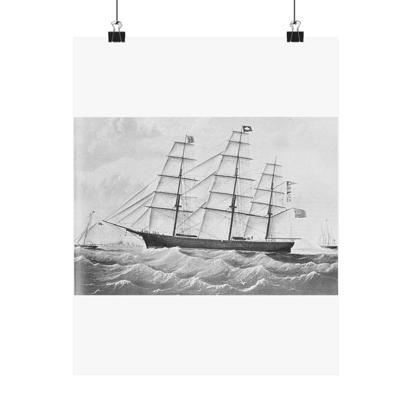 Chariot of Fame (A1 extreme clipper, 1853) High Quality Matte Wall Art Poster for Home, Office, Classroom