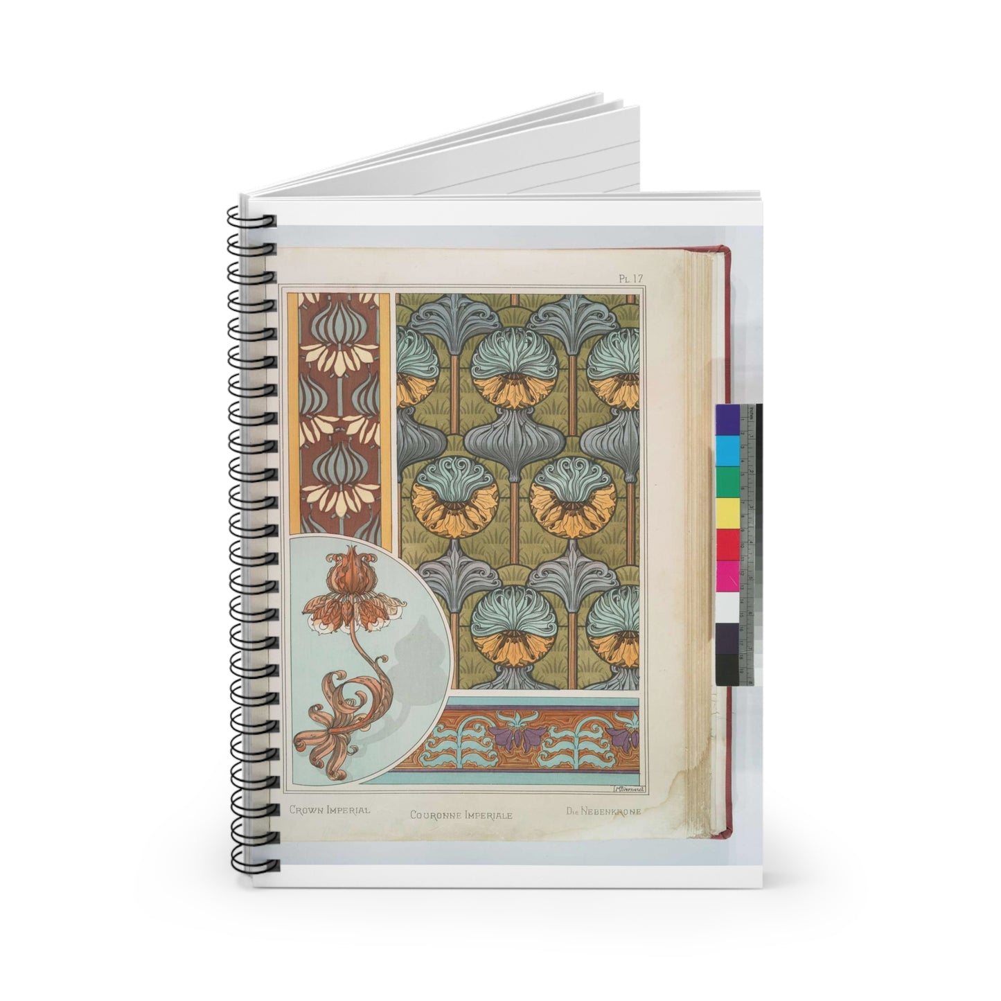 Couronne imperiale, Maurice Pillard Verneuil Spiral Bound Ruled Notebook with Printed Cover