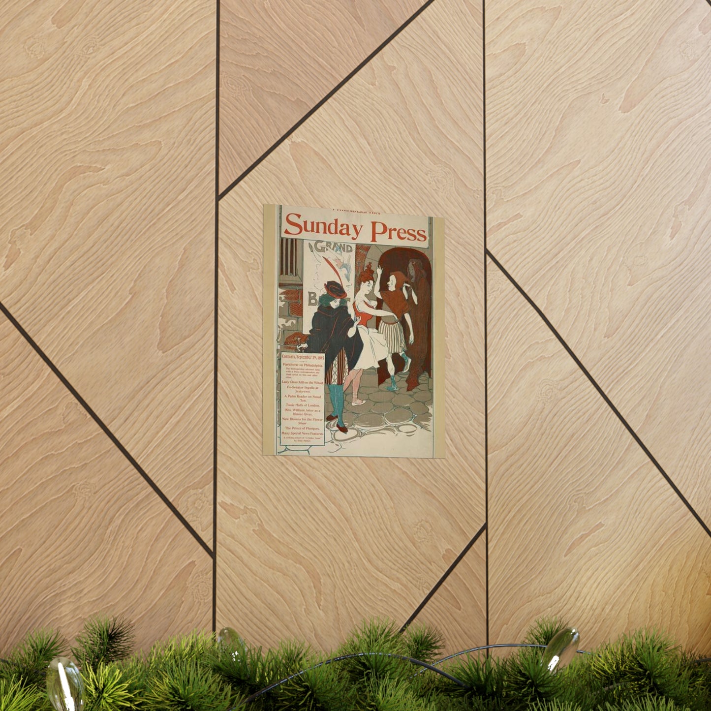 Philadelphia Sunday press. September 29, 1895. High Quality Matte Wall Art Poster for Home, Office, Classroom