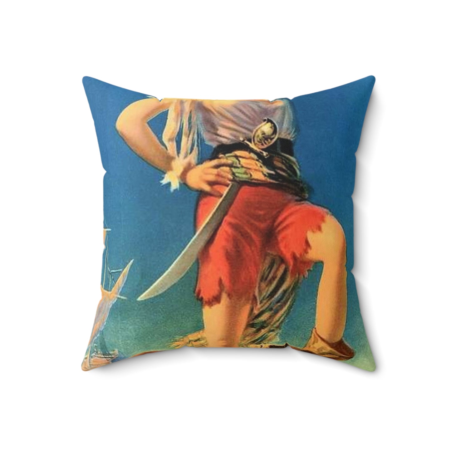 Bringing Home the Treasure, print of painting by Edward Mason Eggleston, 1929, cropped by publisher for narrow calendar Decorative Accent Square Pillow