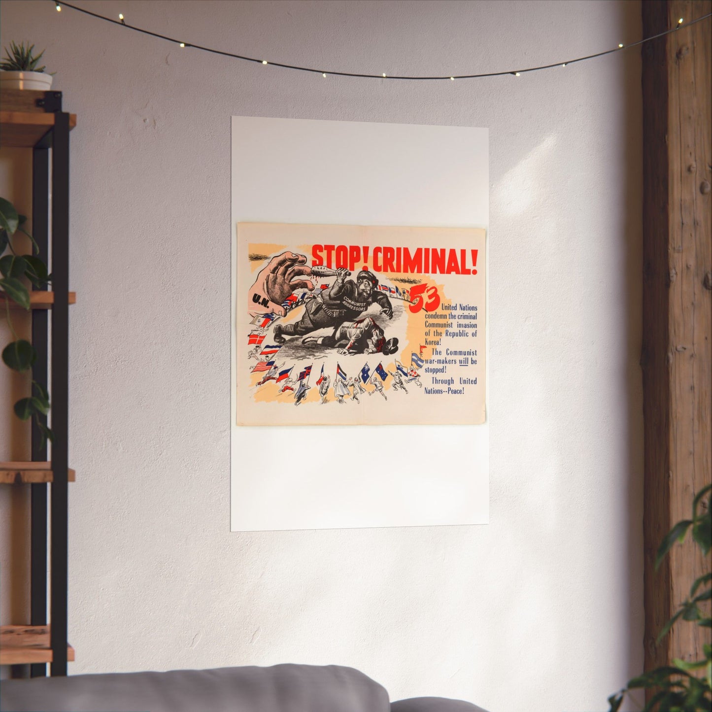 Stop Criminal!, Cold War American Propaganda poster High Quality Matte Wall Art Poster for Home, Office, Classroom