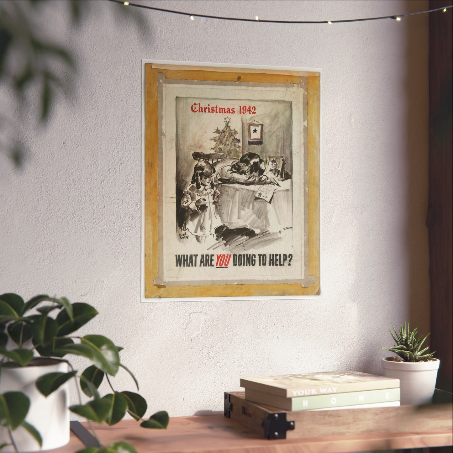 What Are You Doing to Help? Christmas 1942 High Quality Matte Wall Art Poster for Home, Office, Classroom