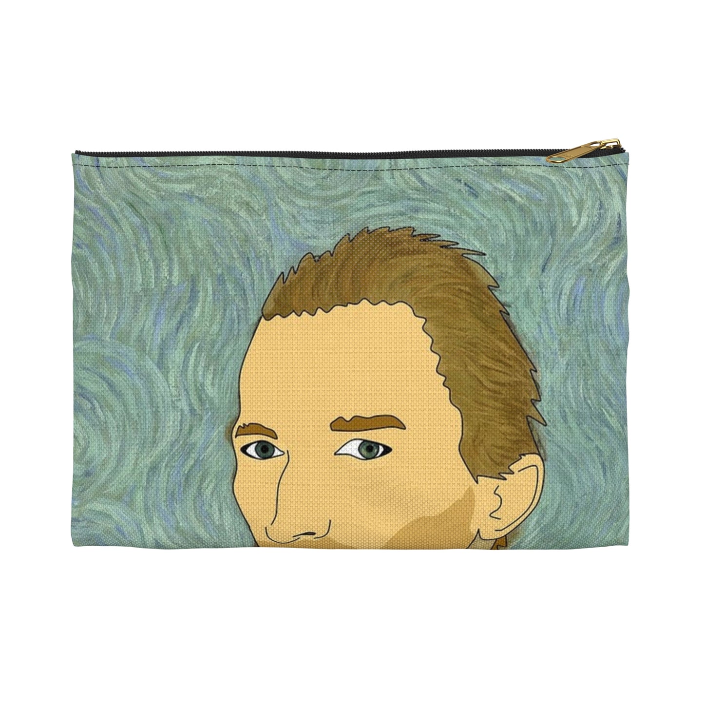 A painting of a man in a suit and tie. Van gogh illustration insanity. Large Organizer Pouch with Black Zipper