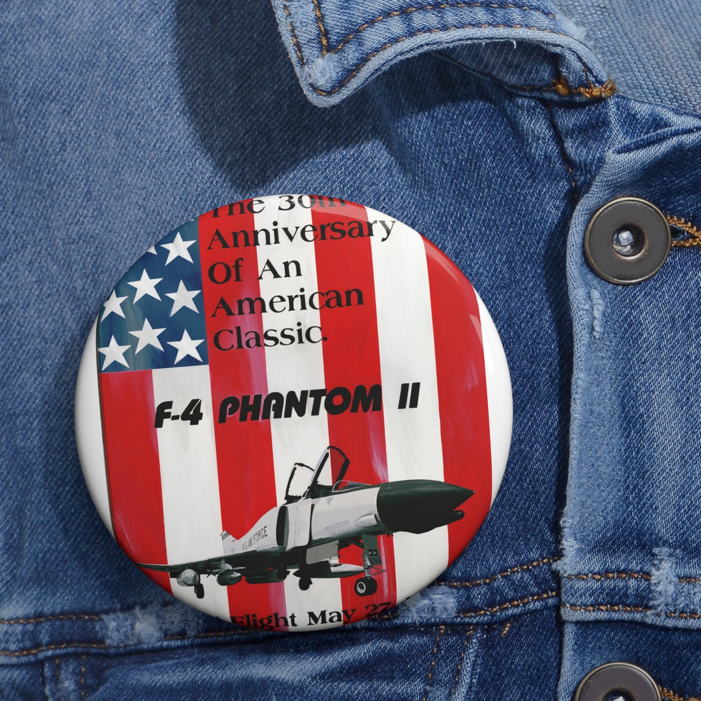 Artwork: "American Classic". Artist: David Zlotky, US Air Force Art Collection Pin Buttons with Crisp Design