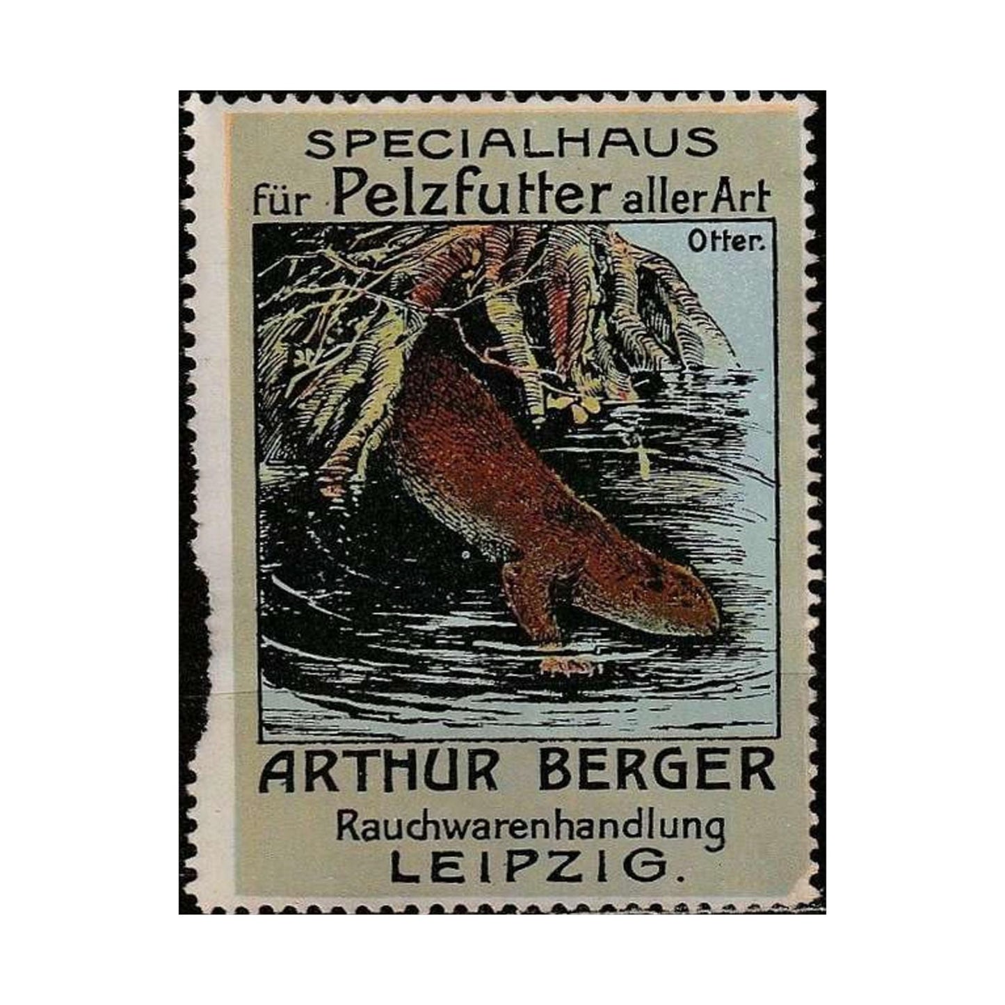 Arthur Berger, fur trader in Leipzig, c. 1910, brand advertisings (07) High Quality Matte Wall Art Poster for Home, Office, Classroom