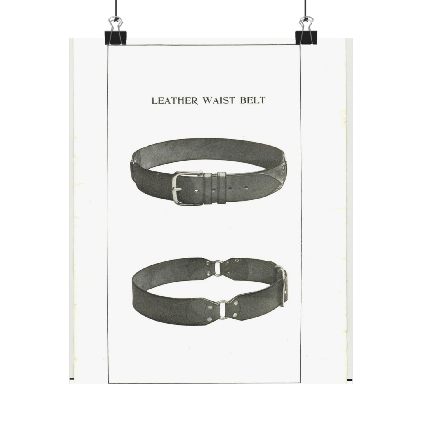 Patent drawing - Leather Waist Belt - . Public domain image High Quality Matte Wall Art Poster for Home, Office, Classroom