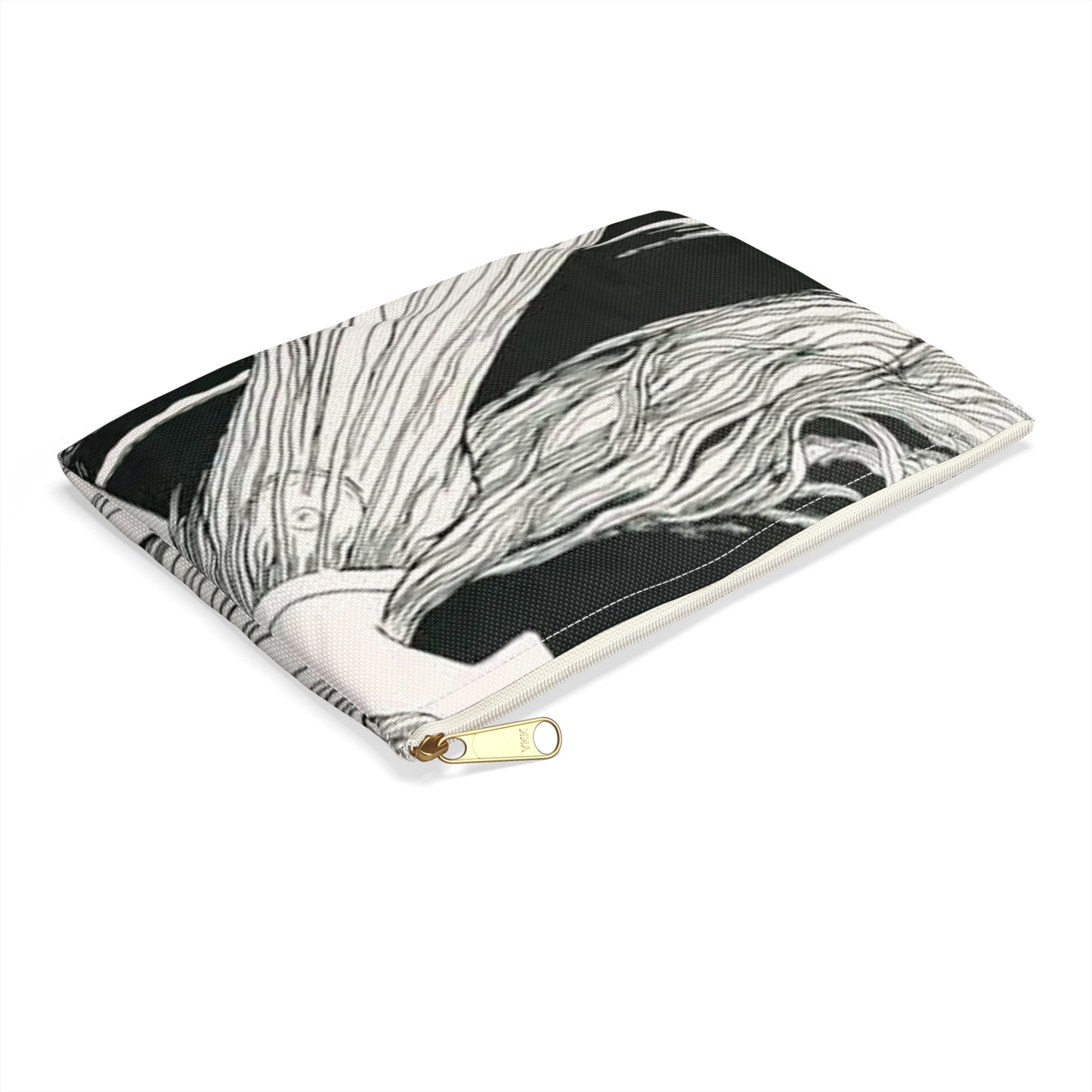 Witzel-210 - Art nouveau public domain image Large Organizer Pouch with Black Zipper
