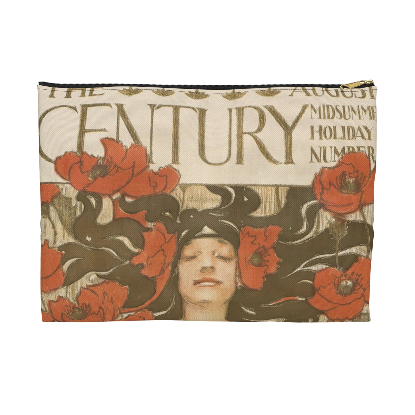 The century, August, midsummer holiday number Large Organizer Pouch with Black Zipper
