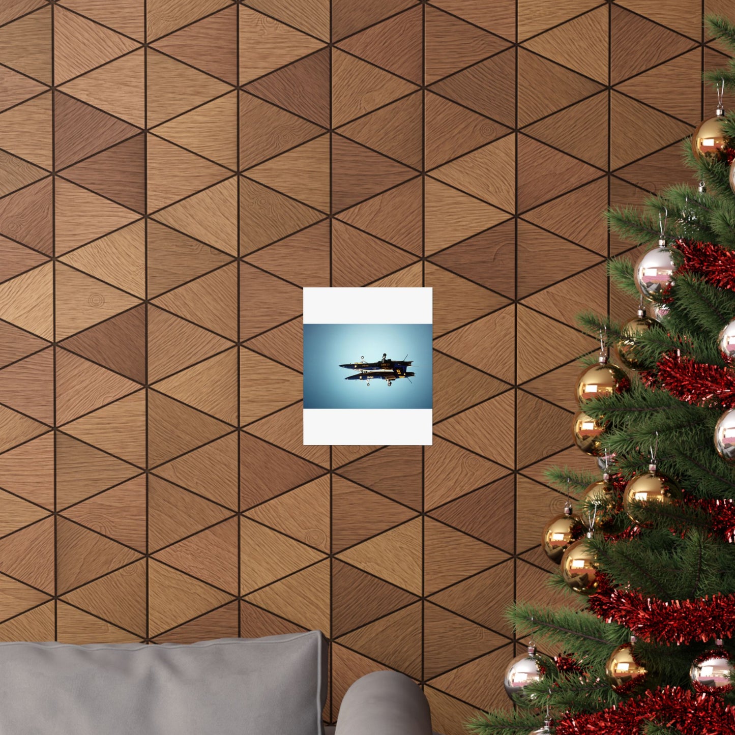 Two F/A-18A Hornet aircraft of the Blue Angels Flight Demonstration Squadron execute the Fortus maneuver during an air show High Quality Matte Wall Art Poster for Home, Office, Classroom