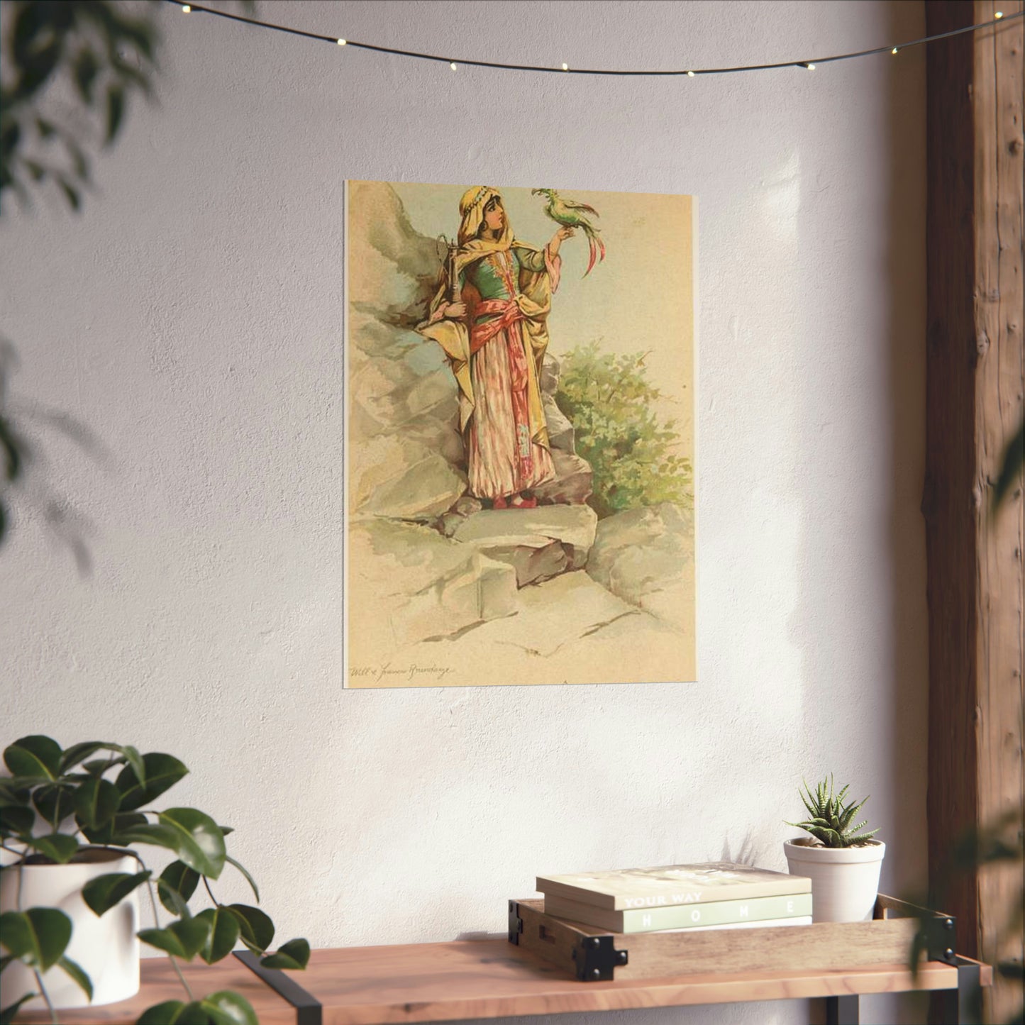 The talking bird. - Drawing. Public domain image. High Quality Matte Wall Art Poster for Home, Office, Classroom