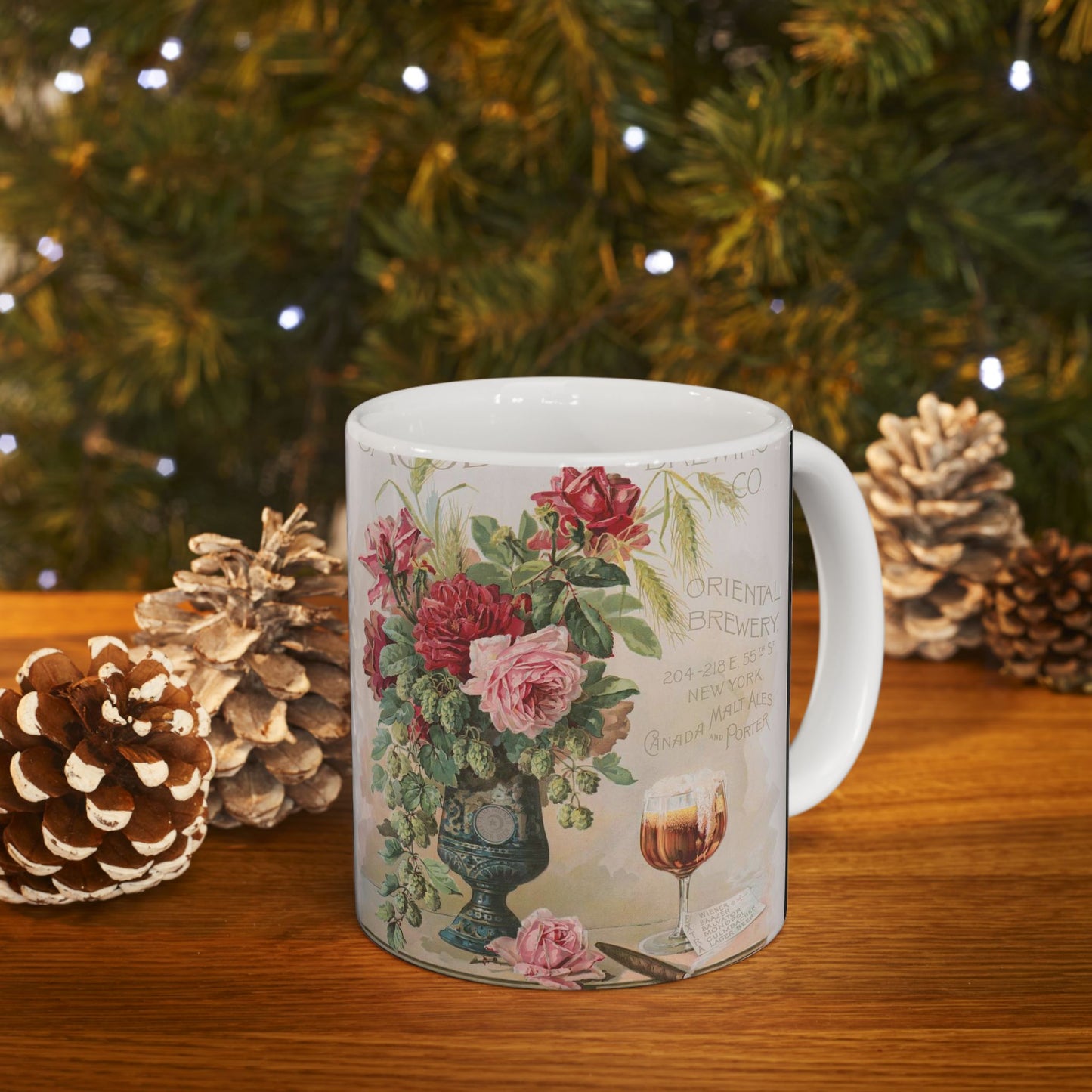 Compliments of the Jacob Hoffmann Brewing Co., Oriental brewery Beautiful Novelty Ceramic Coffee Mug 11oz