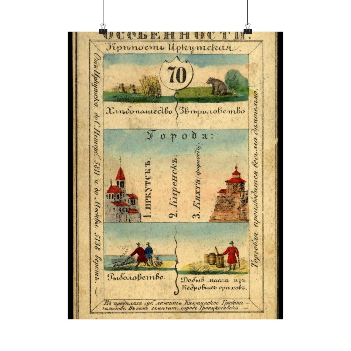 Irkutsk Province, Russian empire, 1856 High Quality Matte Wall Art Poster for Home, Office, Classroom