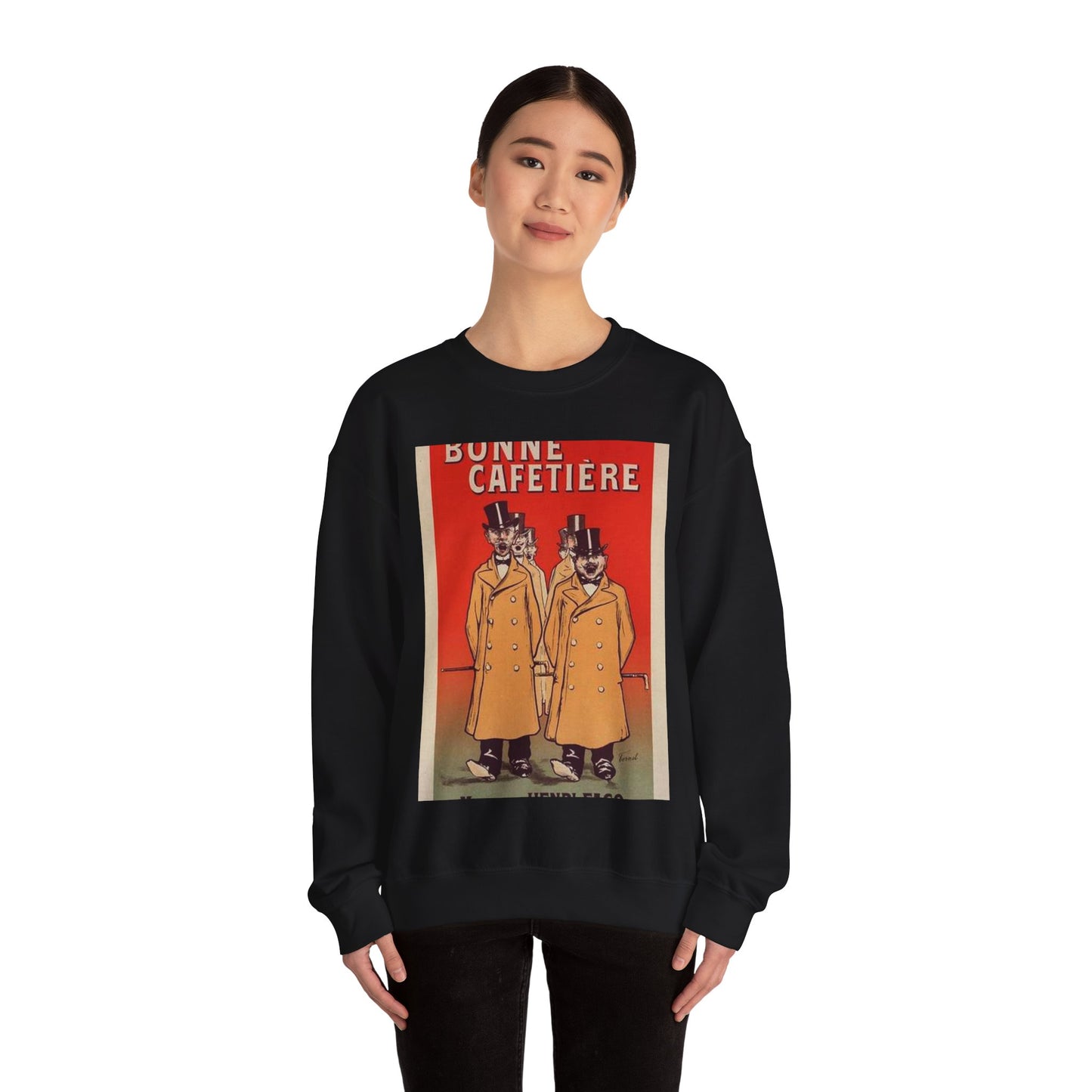 Affiche pour la "Chicorée Bonne Cafetière". Black Heavy Blend Adult Crew Neck SweatShirt
