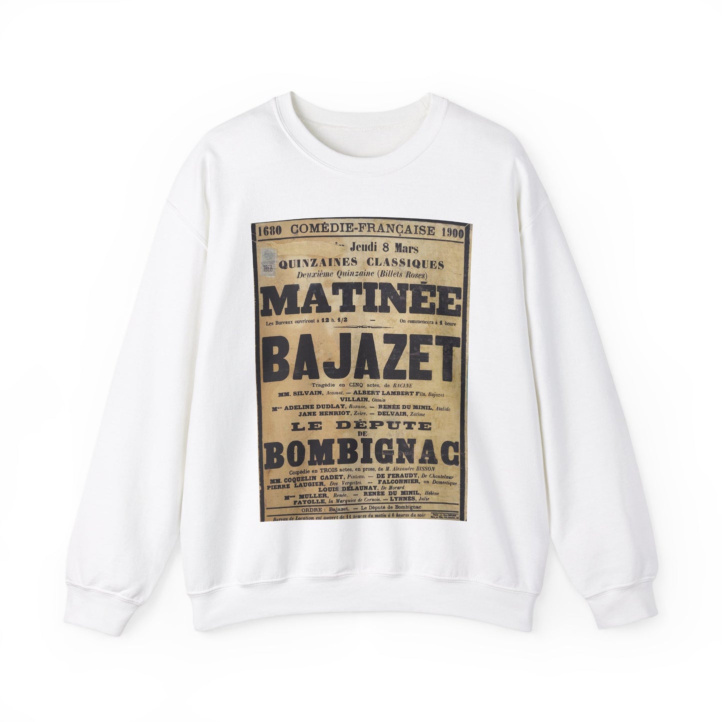 Poster of Bajazet 1900 - A poster advertising a concert in paris White Heavy Blend Adult Crew Neck SweatShirt