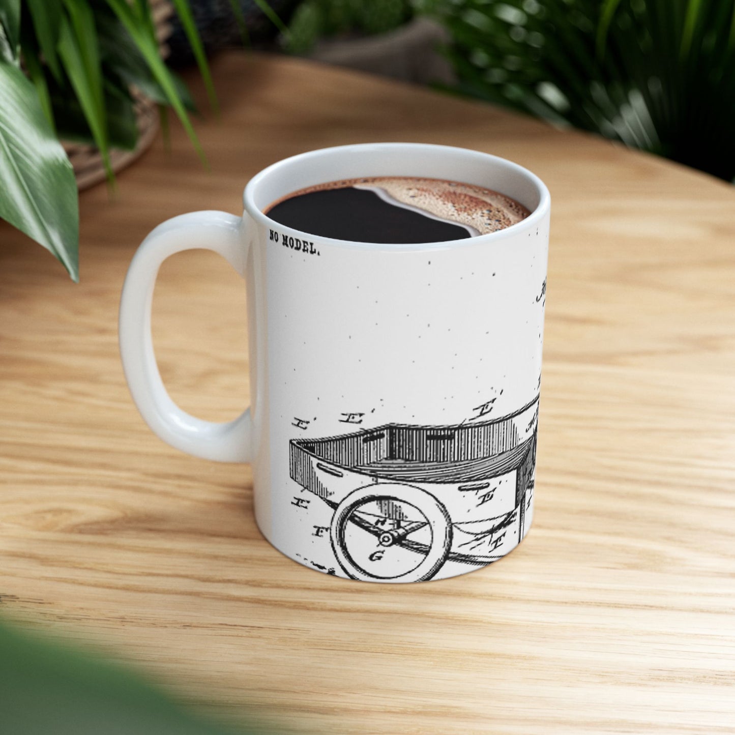 Patent Drawing of Engine - Bicycle Trailer Patent (1903) Public domain image Beautiful Novelty Ceramic Coffee Mug 11oz