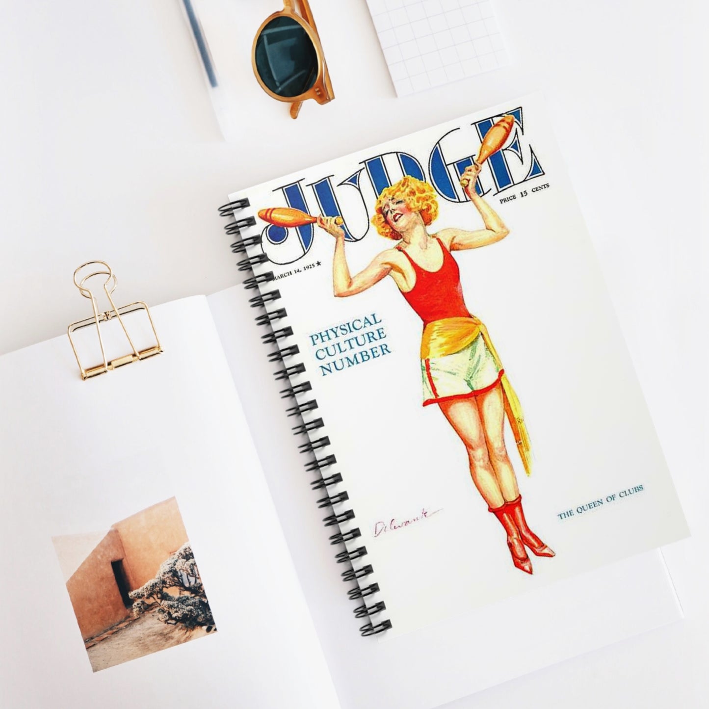 JudgeMagazine14Mar1925 - Art Deco public domain image Spiral Bound Ruled Notebook with Printed Cover