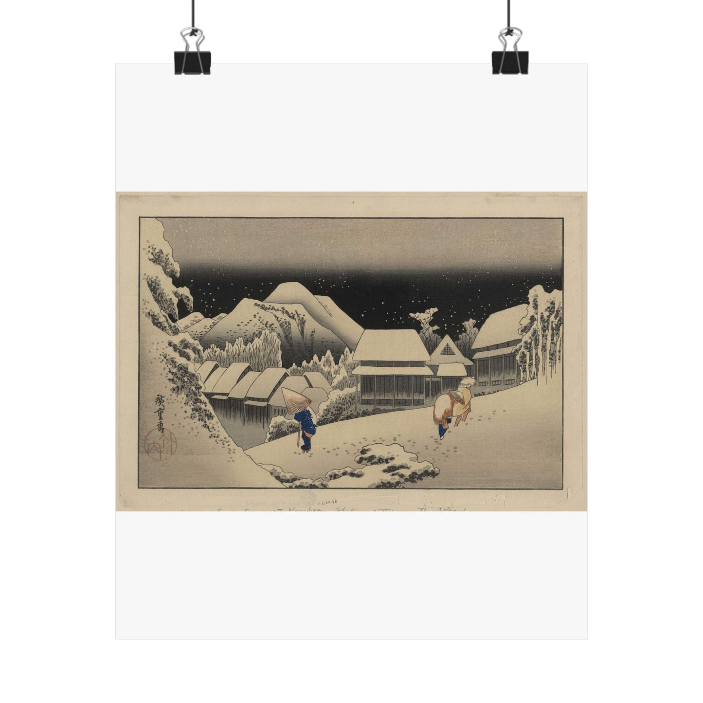 Utagawa Hiroshige - Kanbara, Ando Hiroshige - Ukiyo e print High Quality Matte Wall Art Poster for Home, Office, Classroom