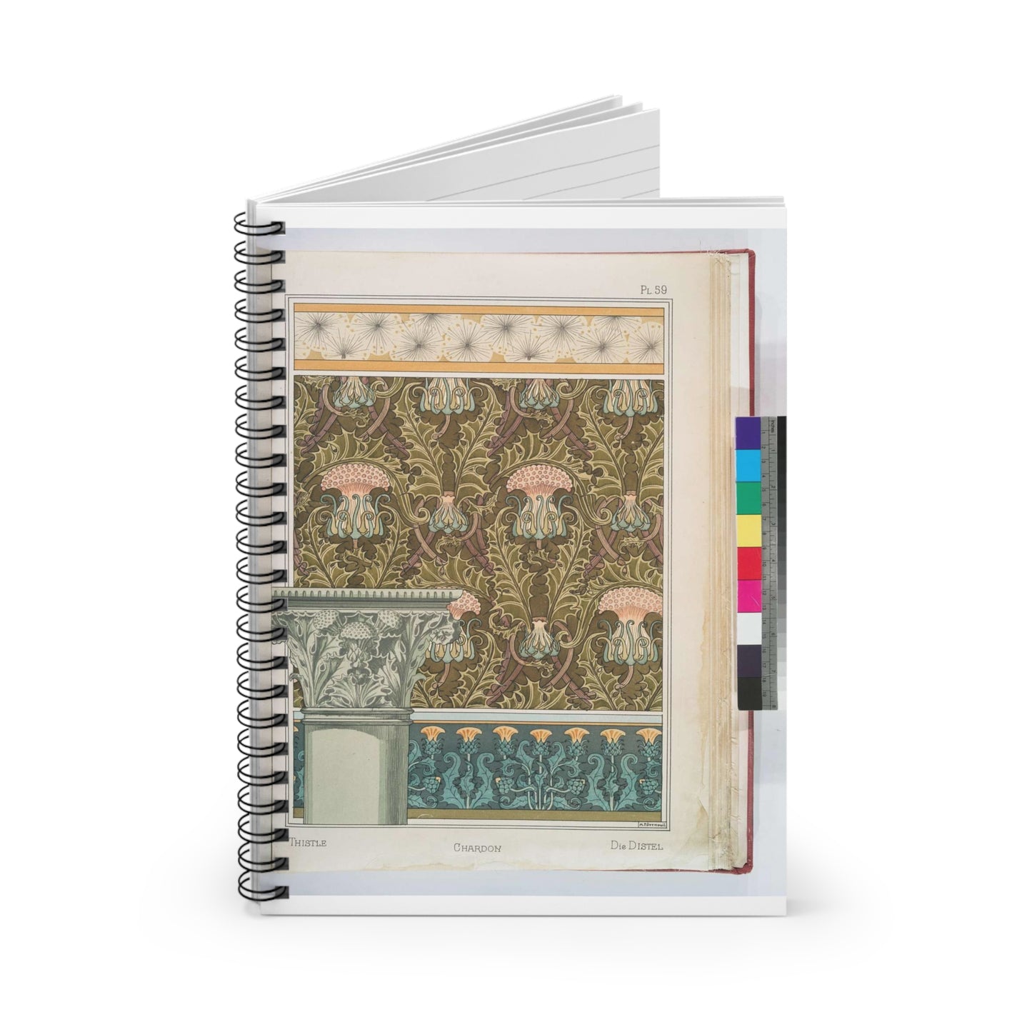 Chardon - Public domain dedication image Spiral Bound Ruled Notebook with Printed Cover