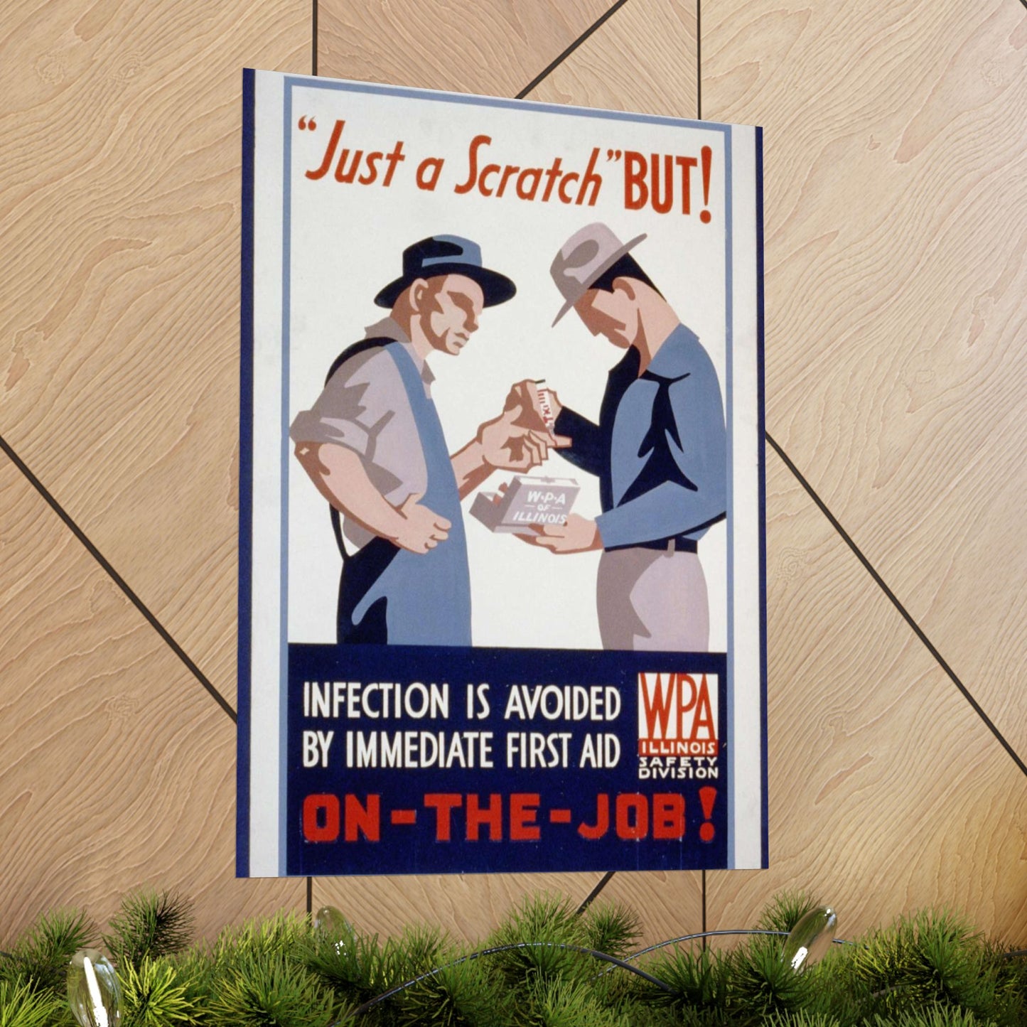 "Just a scratch" But! Infection is avoided by immediate first aid on-the-job! High Quality Matte Wall Art Poster for Home, Office, Classroom