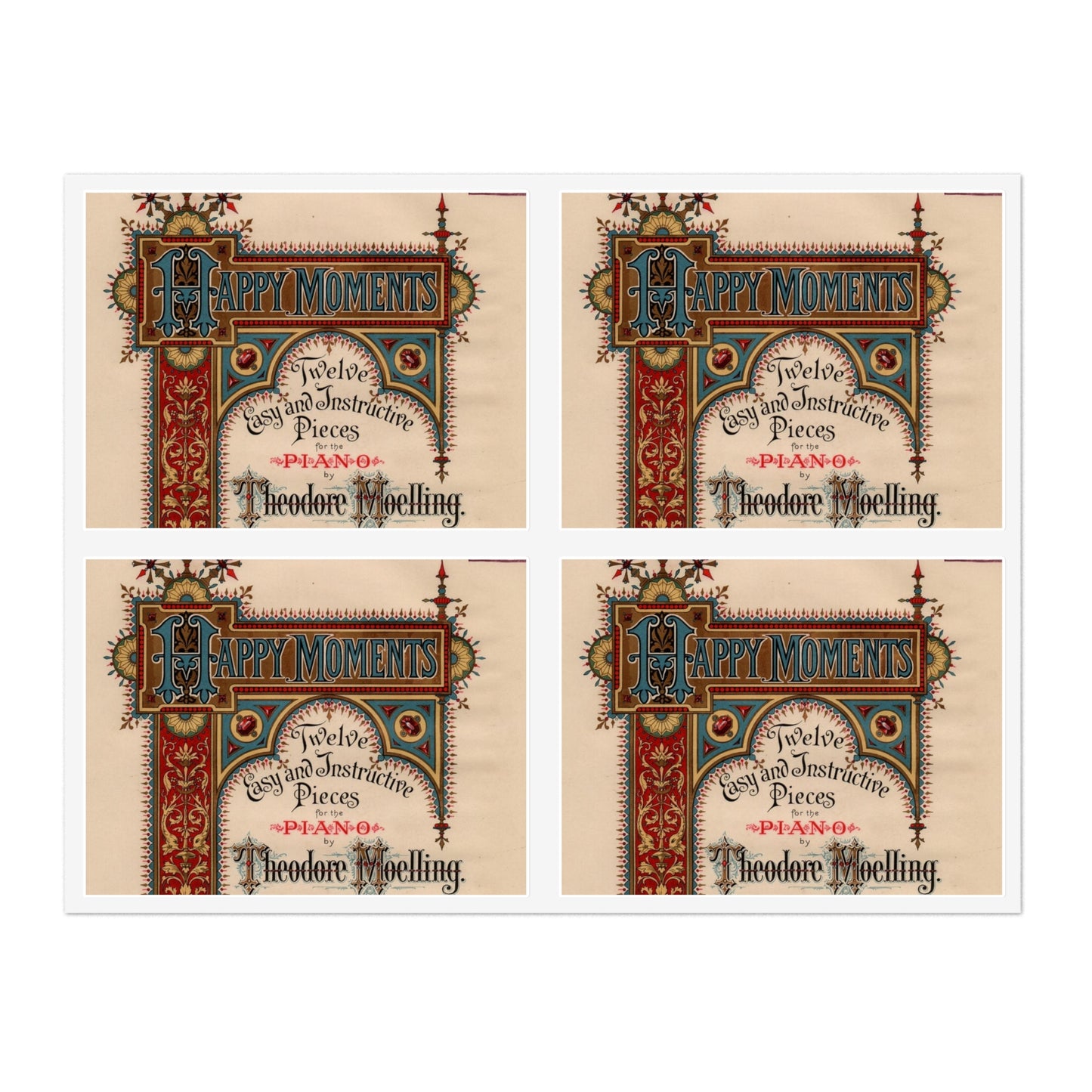 Dulcimer mazurka - Public domain American sheet music Laminated UV Protective Vinyl Stickers