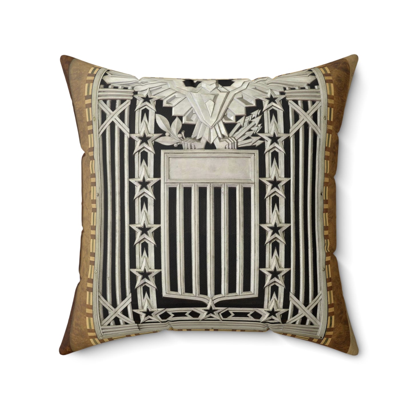 Interior grill detail, James T. Foley U.S. Post Office and Courthouse, Albany, New York Decorative Accent Square Pillow