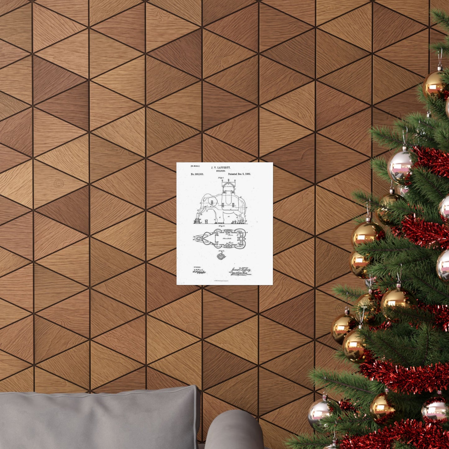 Patent Drawing of Engine - Lucy-USpatent268503 1882 Public domain image High Quality Matte Wall Art Poster for Home, Office, Classroom