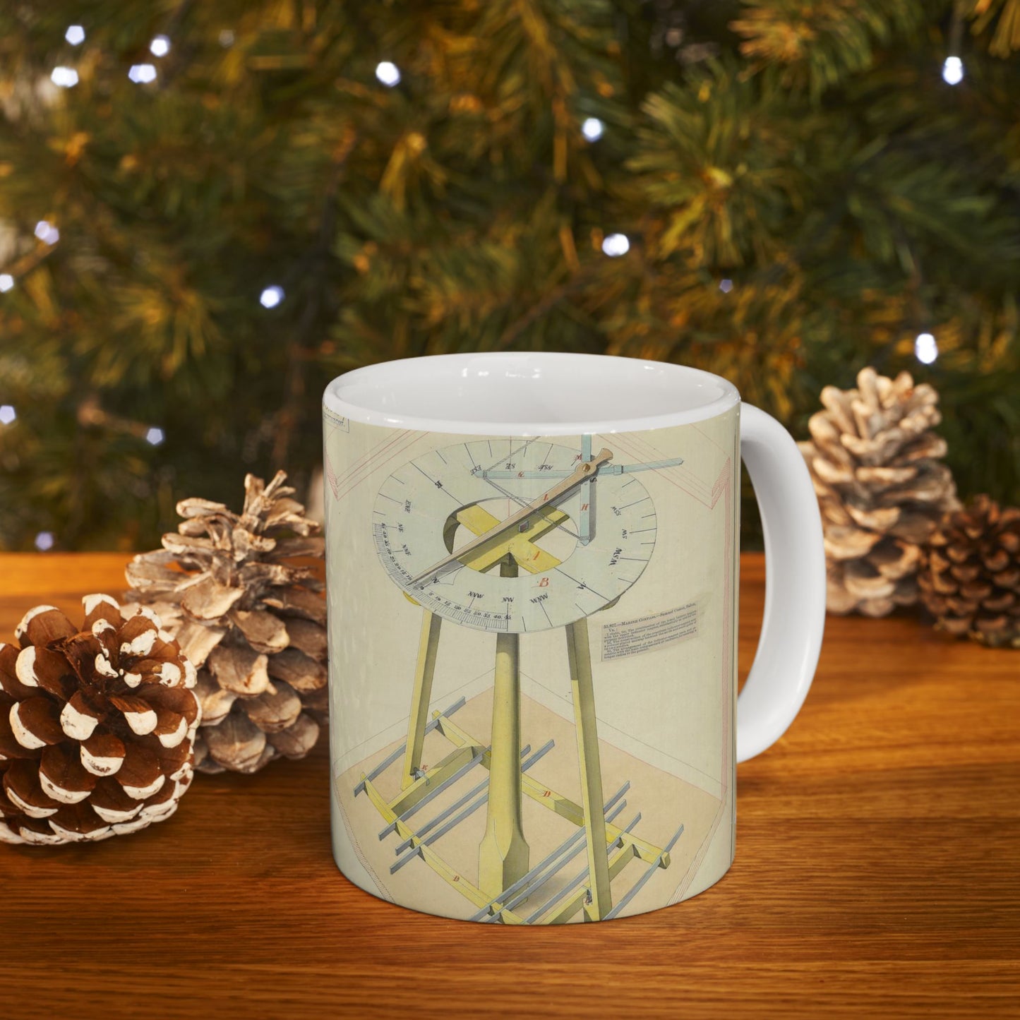 Patent drawing - Drawing of Marine Compasses Public domain image Beautiful Novelty Ceramic Coffee Mug 11oz