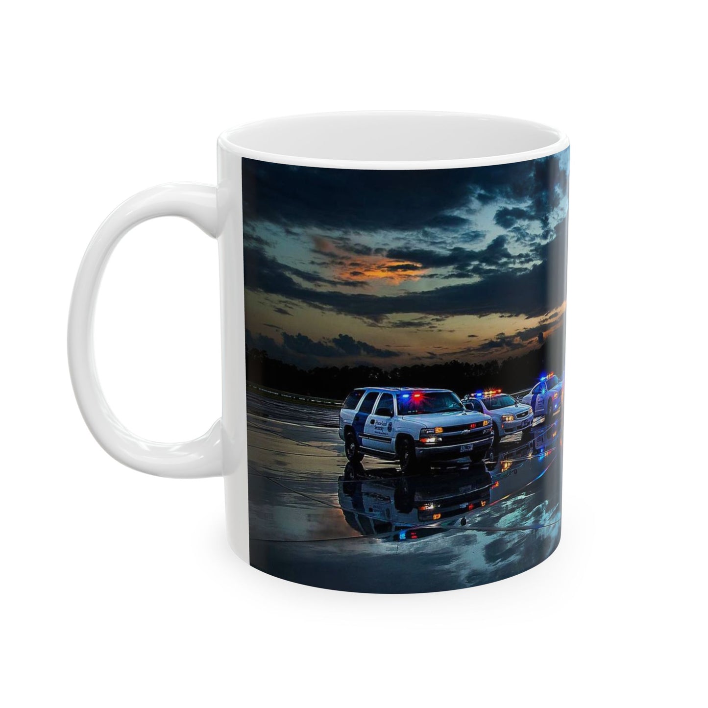 DHS Training Vehicles at Sunset in Glynco Georgia FLETC Beautiful Novelty Ceramic Coffee Mug 11oz