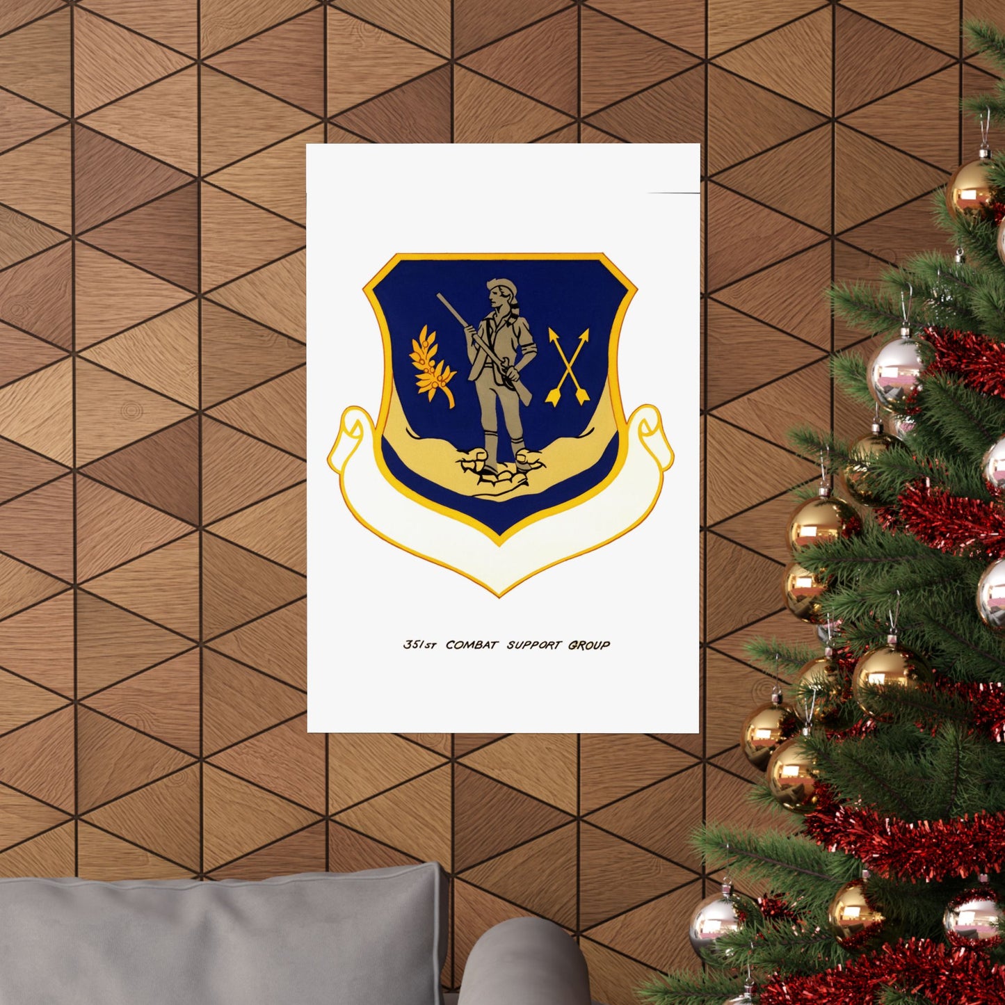 Official emblem for the 351st Combat Support Group High Quality Matte Wall Art Poster for Home, Office, Classroom