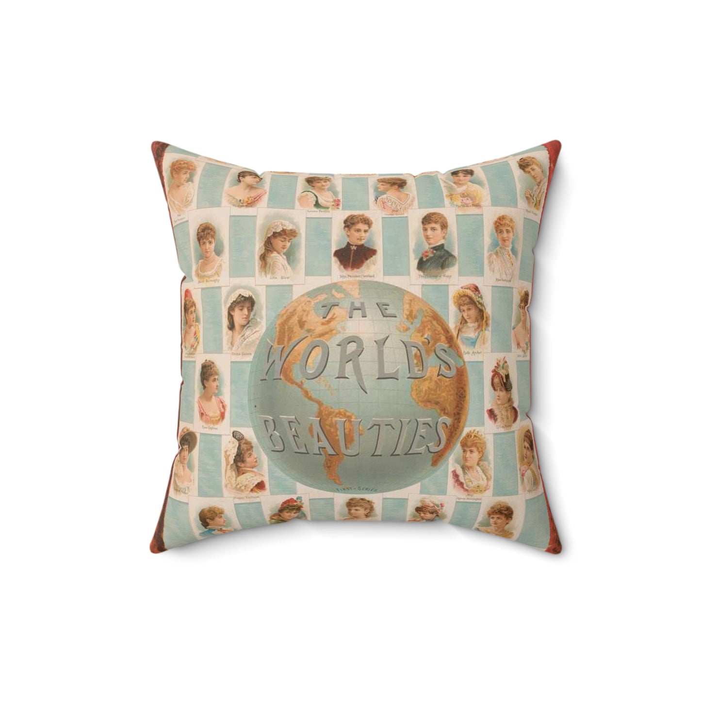 The world's beauties, first-series, Allen & Ginter, manufacturers of cigarettes, Richmond, Virginia Decorative Accent Square Pillow