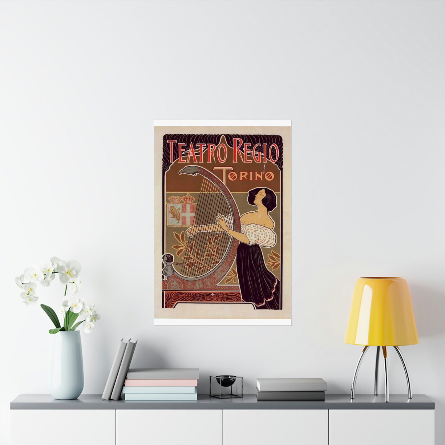 Affiche italienne pour le "Théâtre royal de Turin" High Quality Matte Wall Art Poster for Home, Office, Classroom