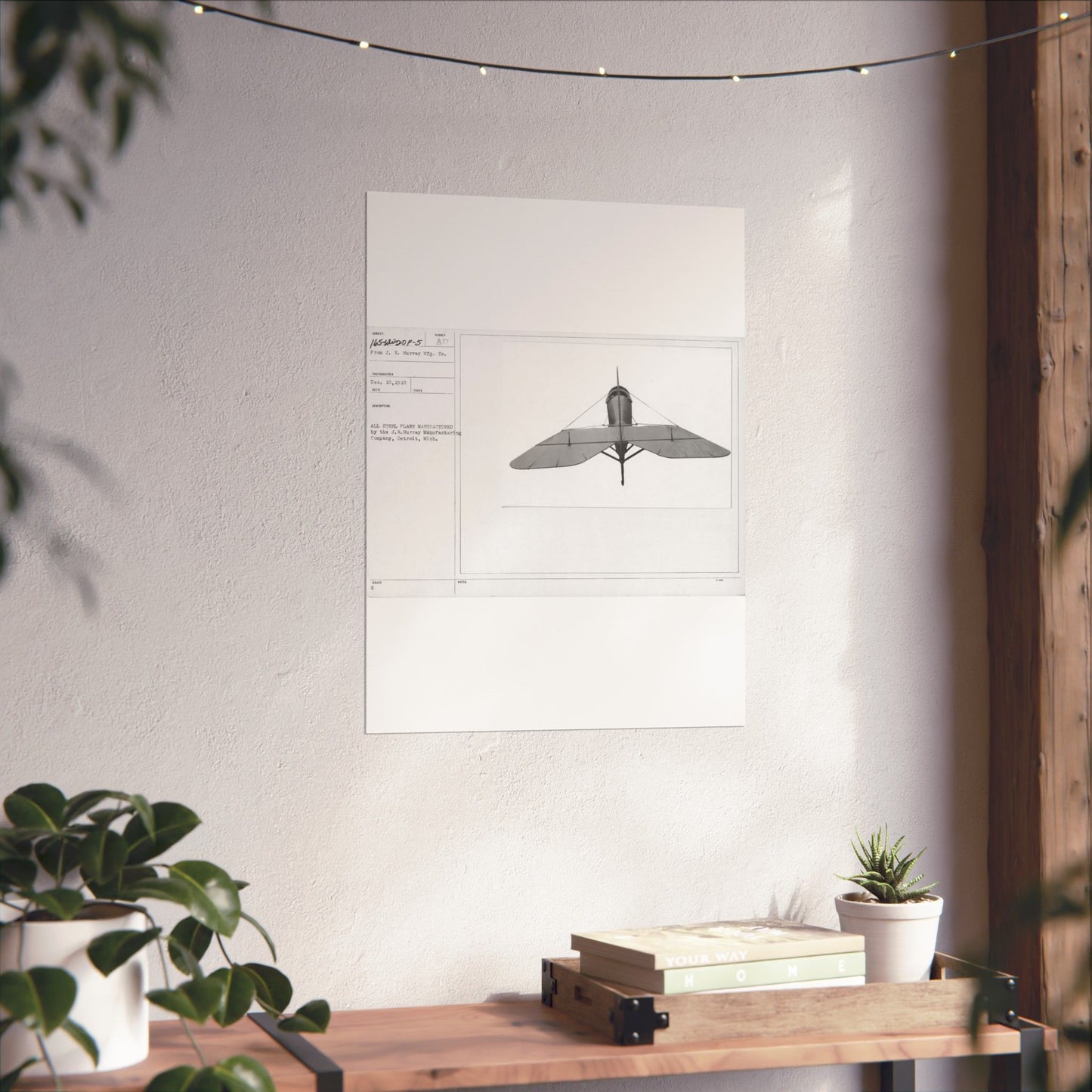 Patent drawing - Airplanes - Types - All steel manufactured by the J.W. Murray Manufacturing Company, Detroit, Michigan Public domain image High Quality Matte Wall Art Poster for Home, Office, Classroom
