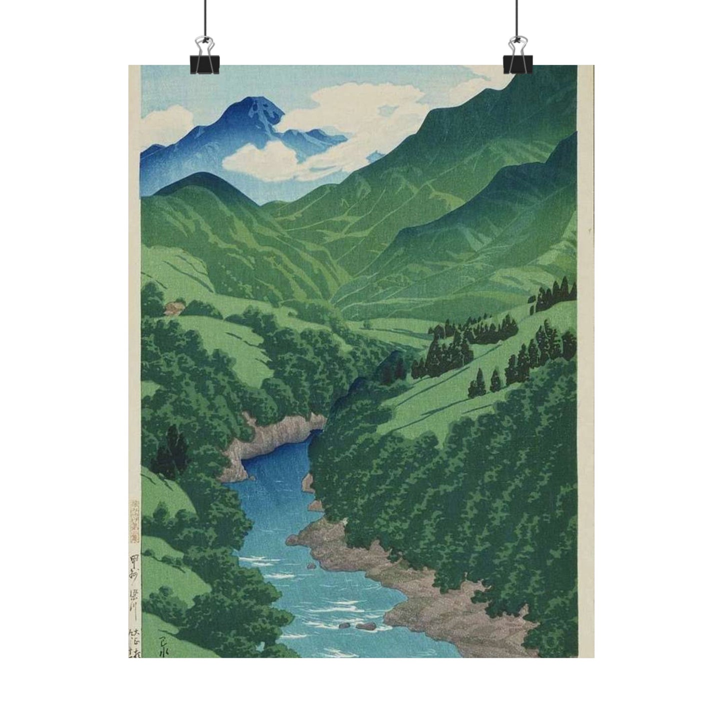 Tabi miyage dai nishū, Kōshū Yanagawa by Kawase Hasui High Quality Matte Wall Art Poster for Home, Office, Classroom