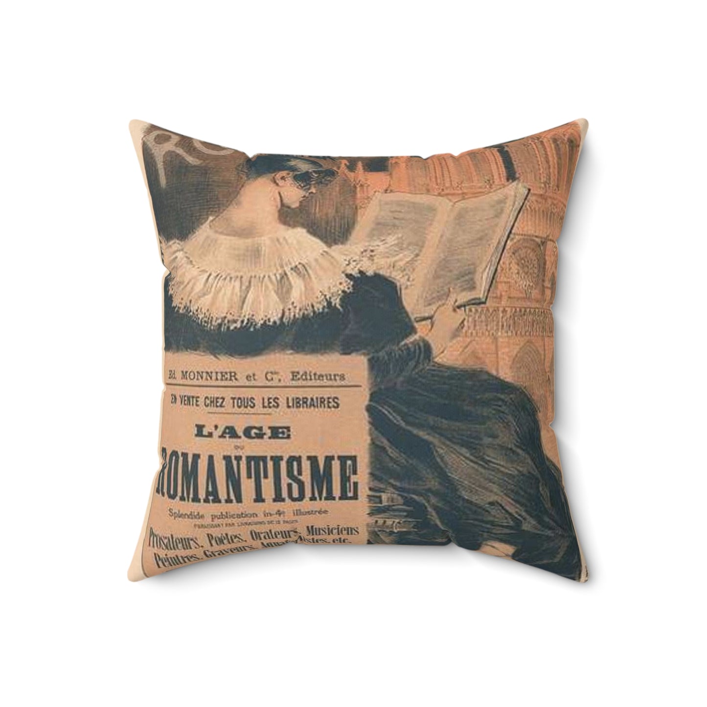 Affiche pour la "Librairie Romantique". Decorative Accent Square Pillow