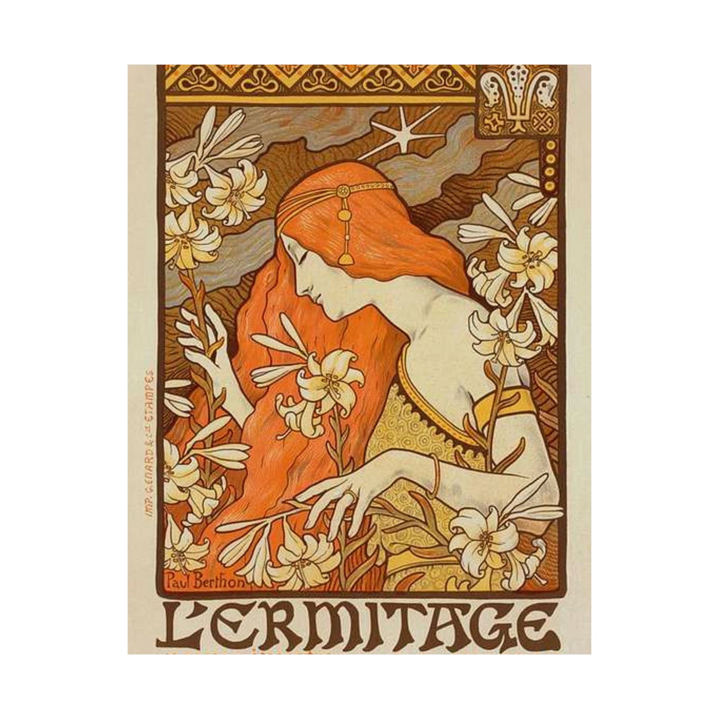 Paul Emile Berthon - Affiche pour la Revue "l'Érmitage. High Quality Matte Wall Art Poster for Home, Office, Classroom