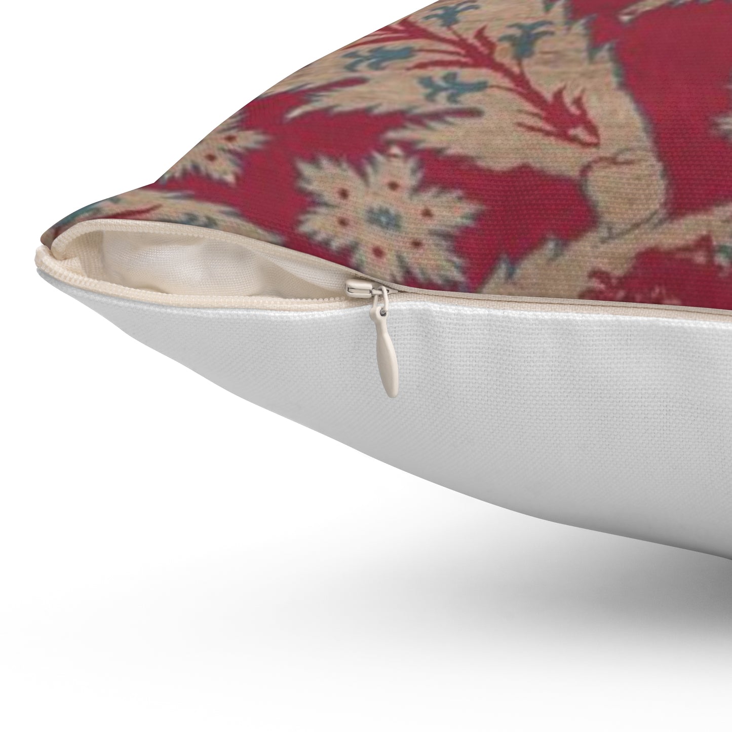Loom Width with Serrated Leaf Design Decorative Accent Square Pillow