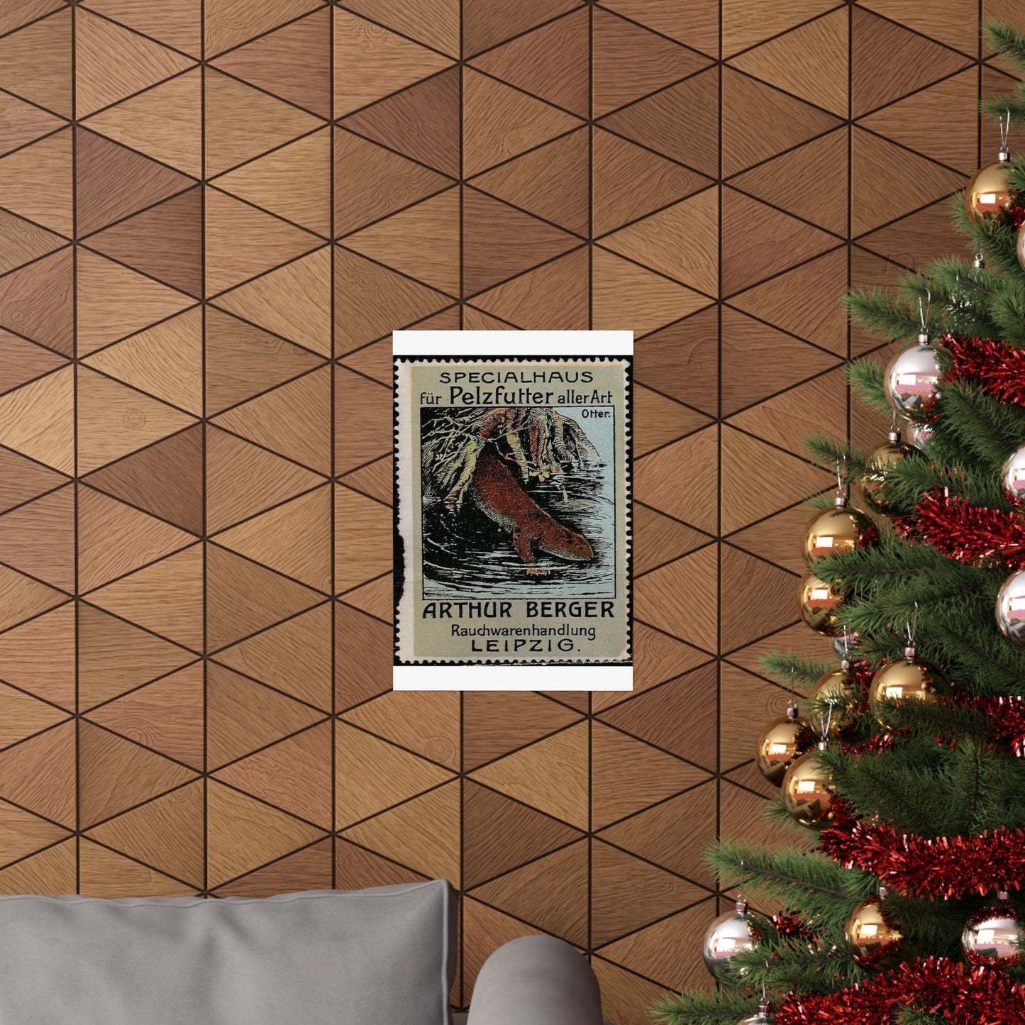 Arthur Berger, fur trader in Leipzig, c. 1910, brand advertisings (07) High Quality Matte Wall Art Poster for Home, Office, Classroom