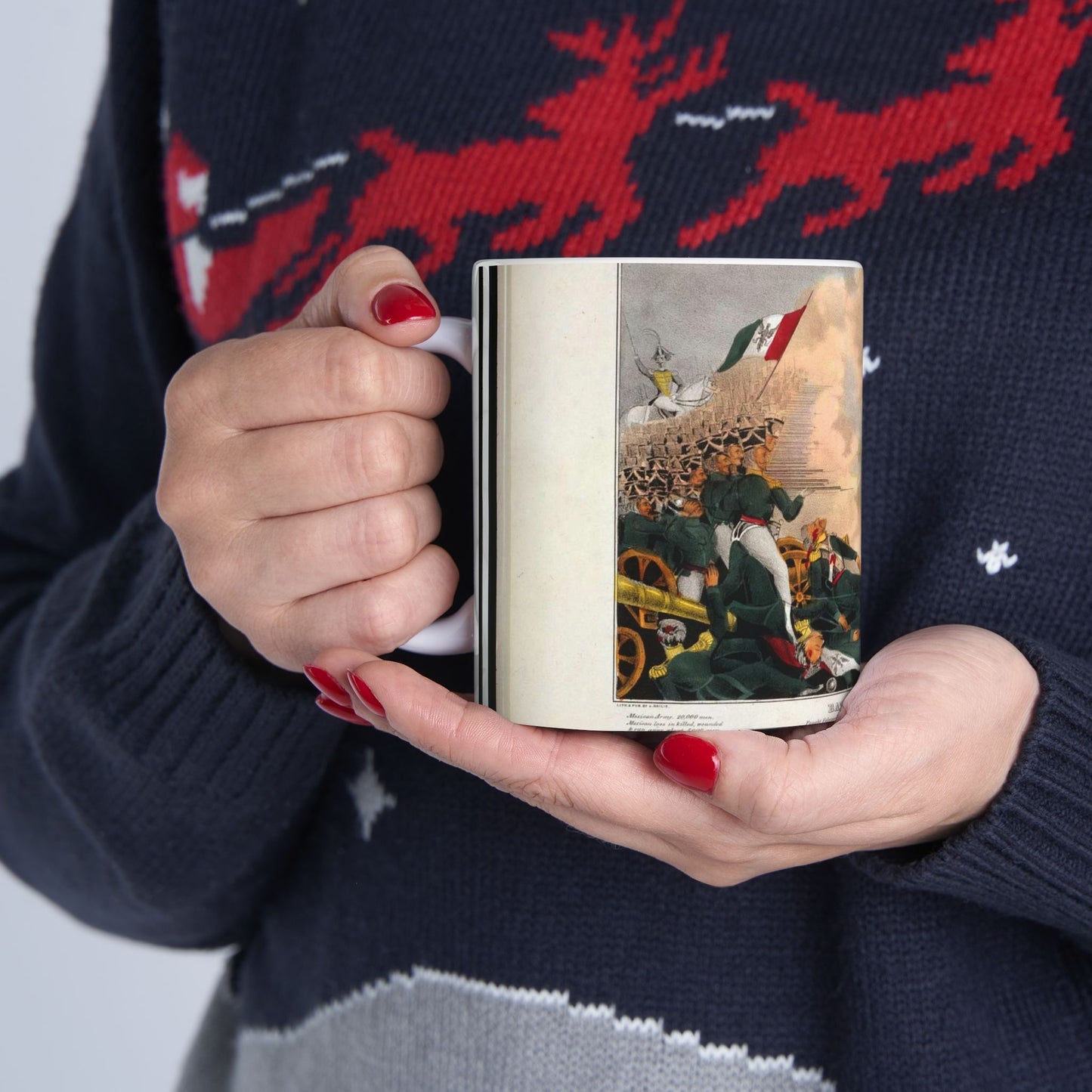 Battle of Buena Vista--Fought February 23d, 1847--The American Army under Genl. Taylor were completely victorious / lith. & pub. by J. Bailie (sic), N. York. Beautiful Novelty Ceramic Coffee Mug 11oz