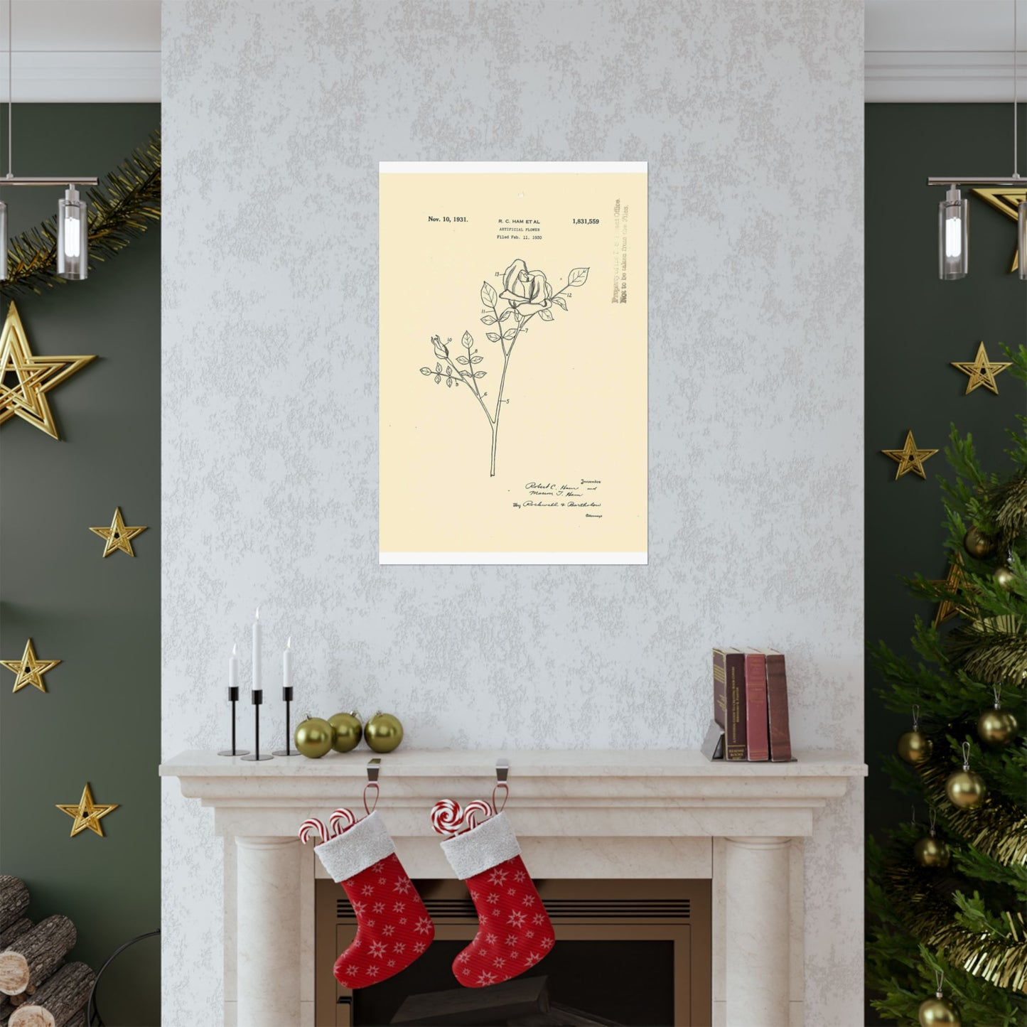 Patent Case File No. 1,831,559, Artificial Flower, Inventor(s)- Robert C. Ham and Marion T. Ham. - DPLA - 08745302078898b8870d70b04cb216a9 (page 5) High Quality Matte Wall Art Poster for Home, Office, Classroom