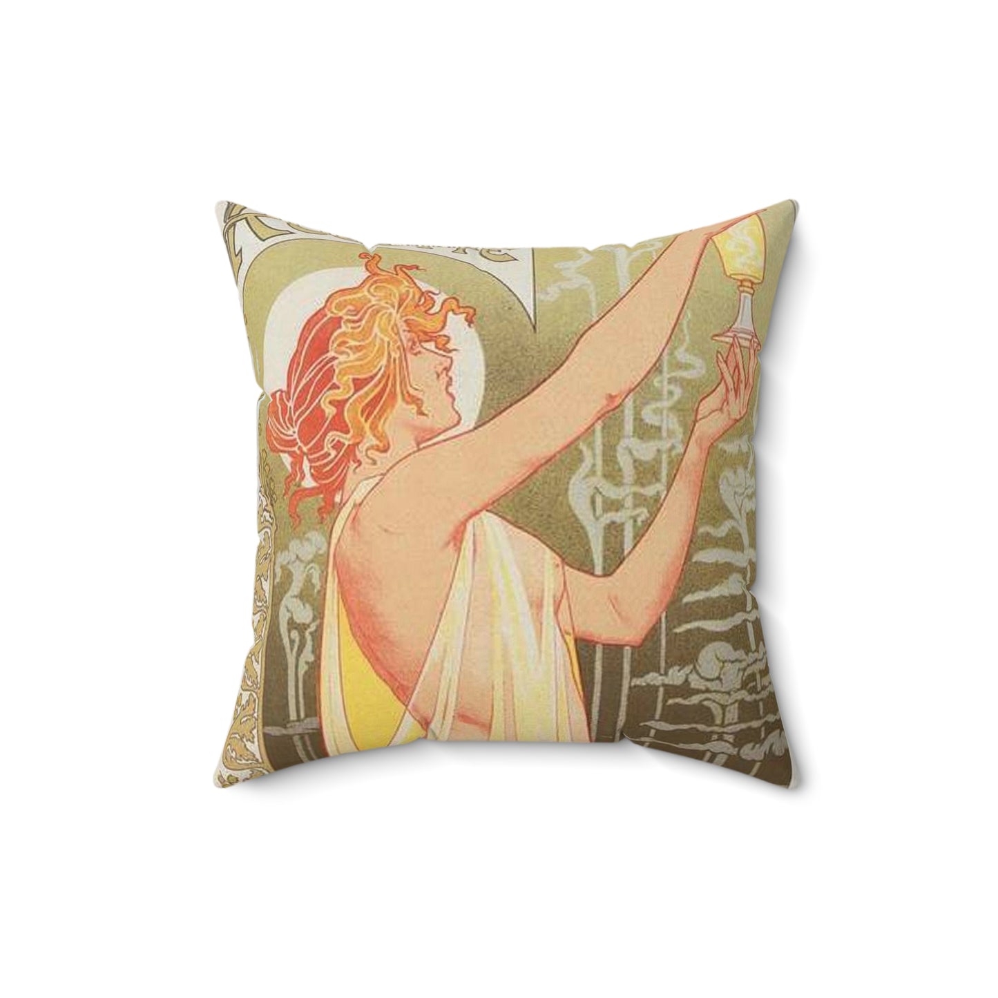 Affiche belge pour l' "Absinthe Robette". Decorative Accent Square Pillow