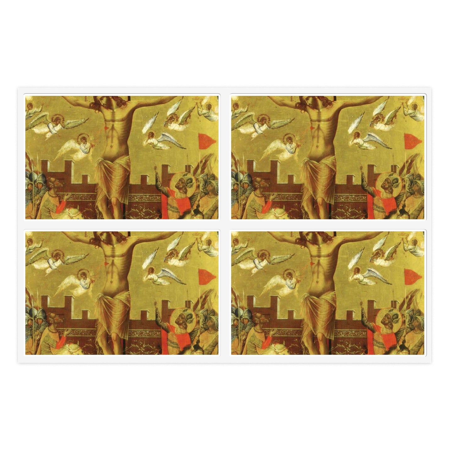 Crucifixion by Paolo Veneziano (Byzantine museum) Laminated UV Protective Vinyl Stickers