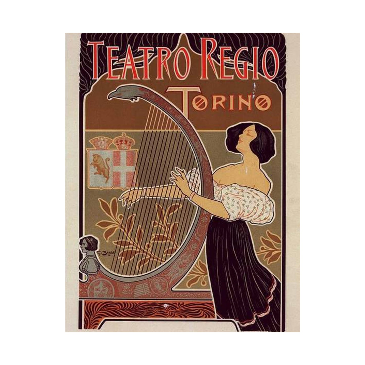 Affiche italienne pour le "Théâtre royal de Turin" High Quality Matte Wall Art Poster for Home, Office, Classroom