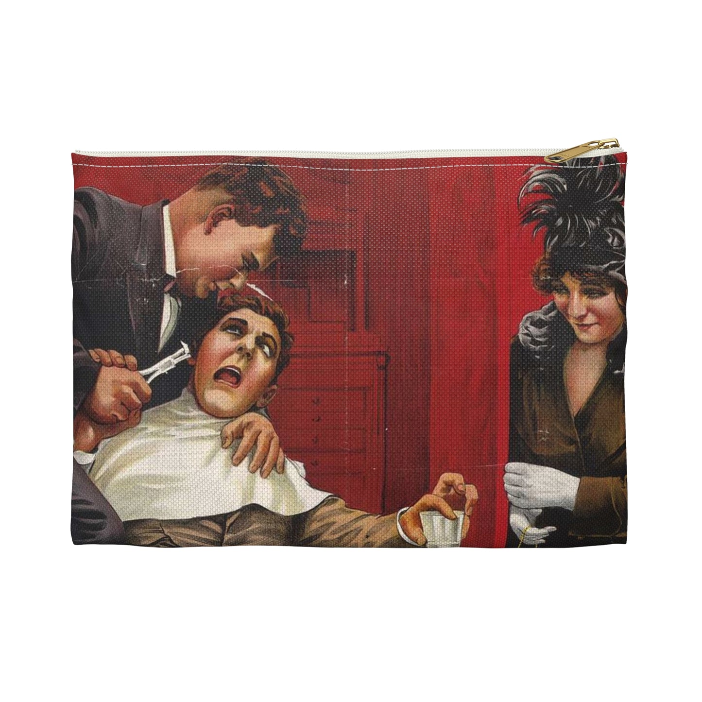 The mysterious beauty Following a phantom love. Large Organizer Pouch with Black Zipper