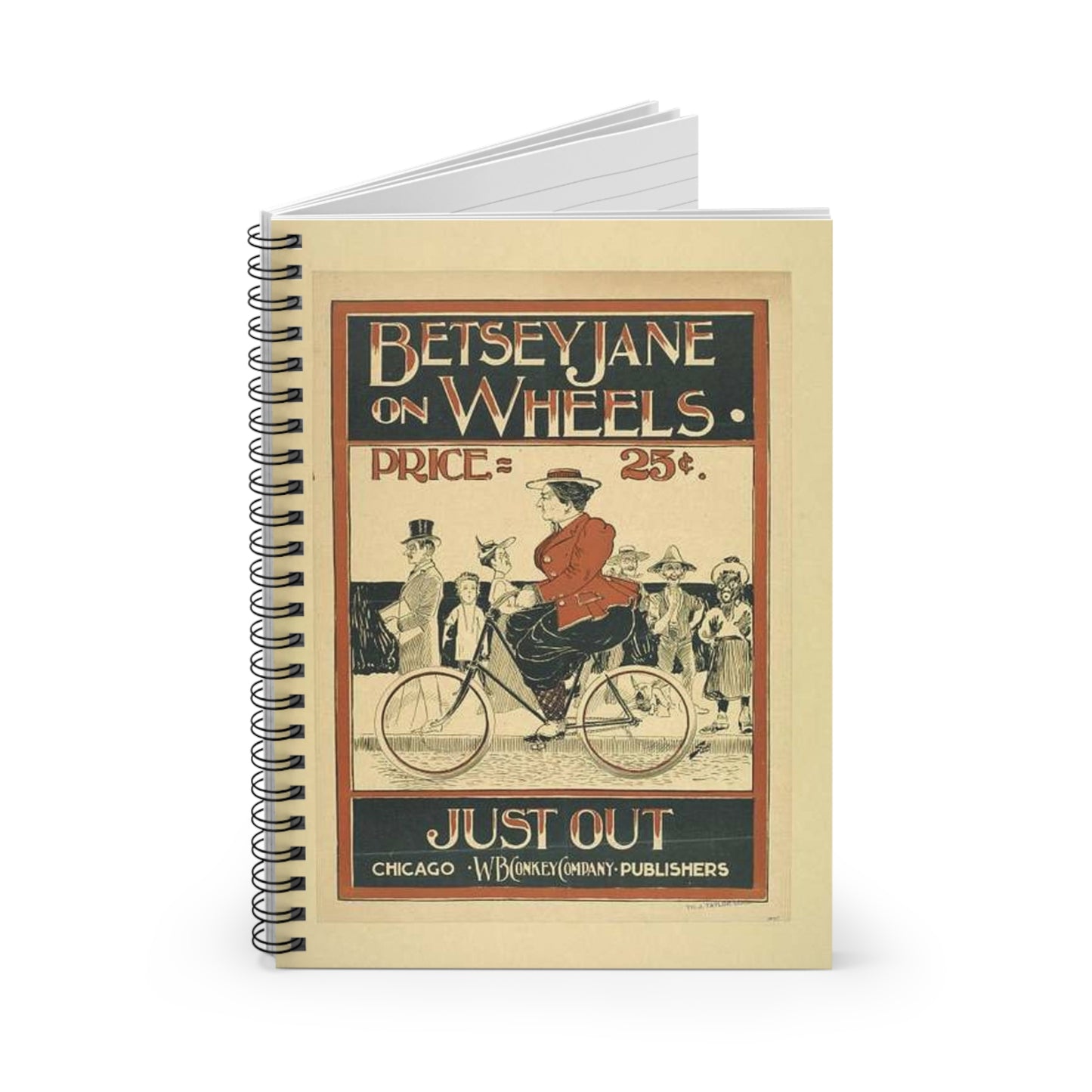 Picryl description: Public domain image of byciclyst, bike, bicycle wheel, sport event, free to use, no copyright restrictions. Spiral Bound Ruled Notebook with Printed Cover