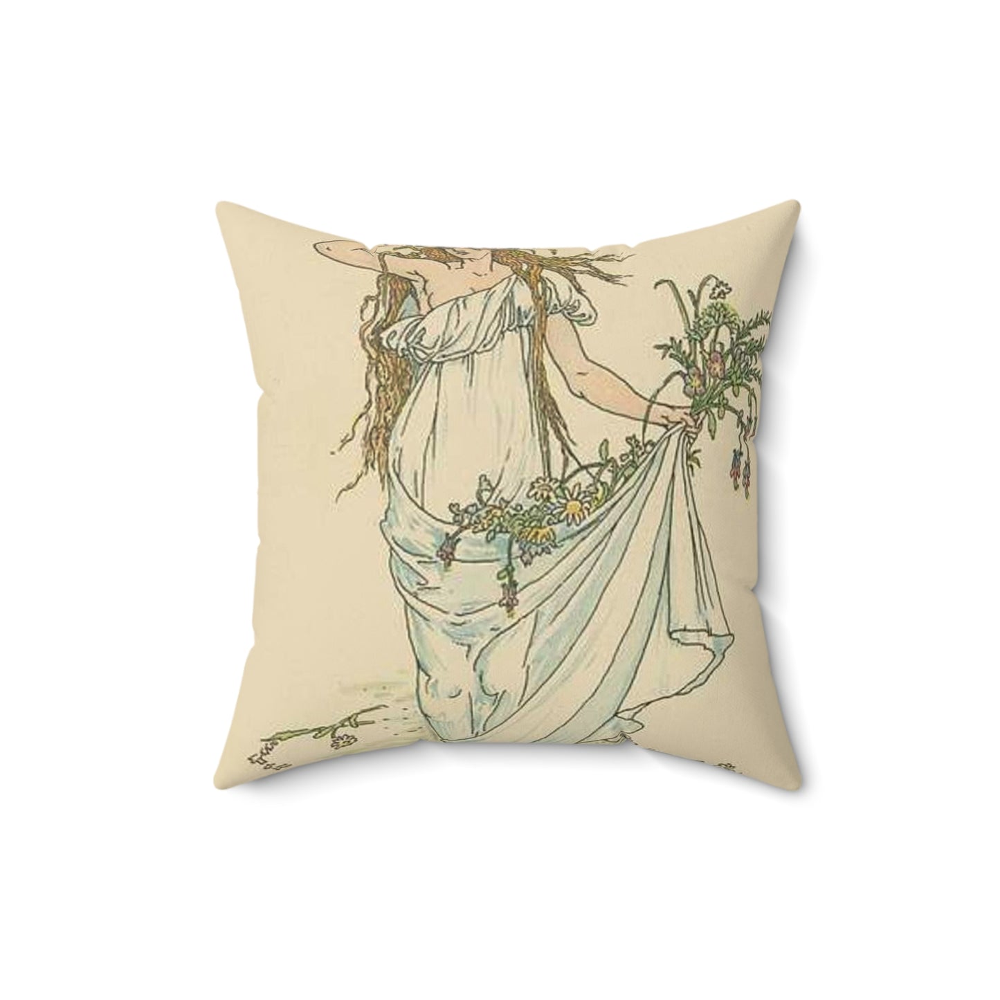 Enter Ophelia, fantastically dressed with straws and flowers. Decorative Accent Square Pillow
