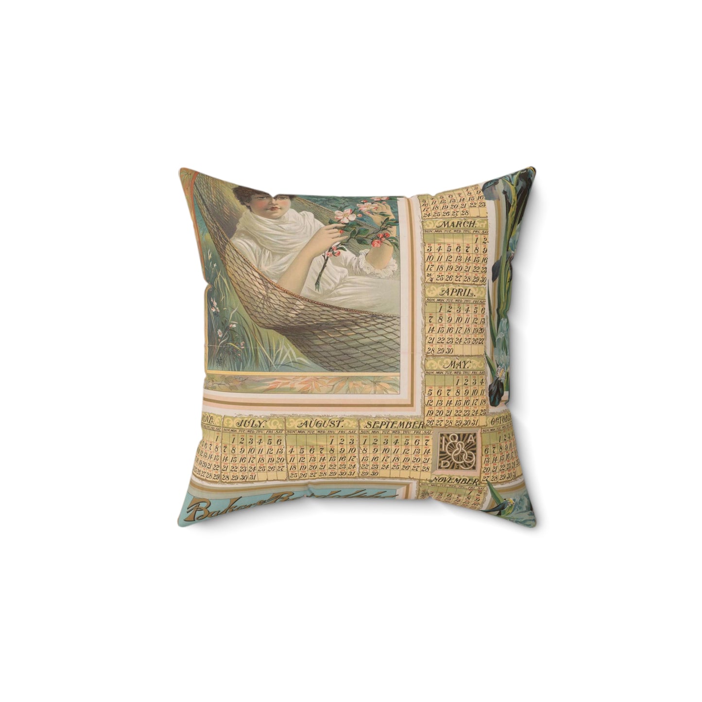 Barker & Randolph, lithographers, printers, binders and black book makers Decorative Accent Square Pillow