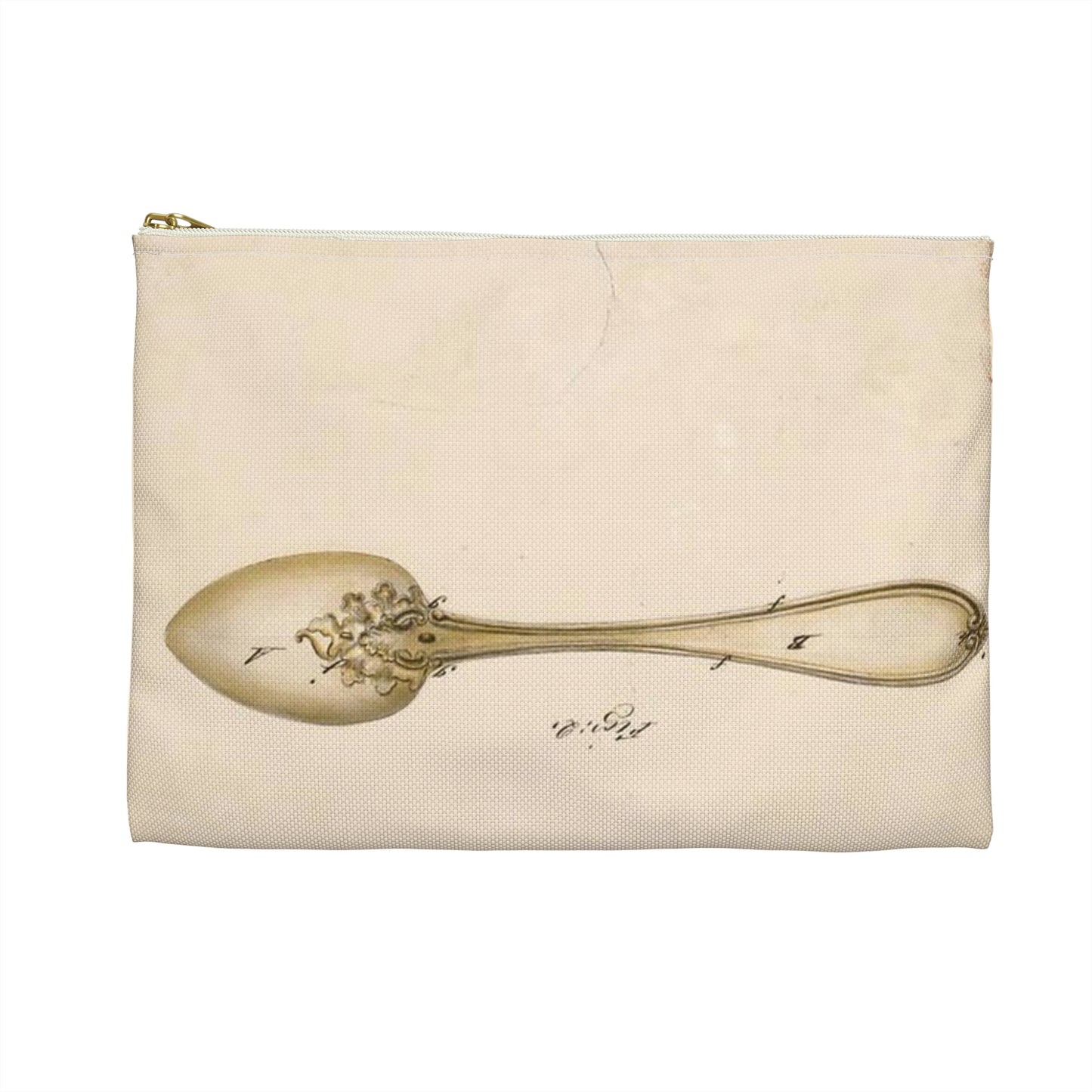 Patent drawing - Drawing of Design for Spoons Public domain image Large Organizer Pouch with Black Zipper