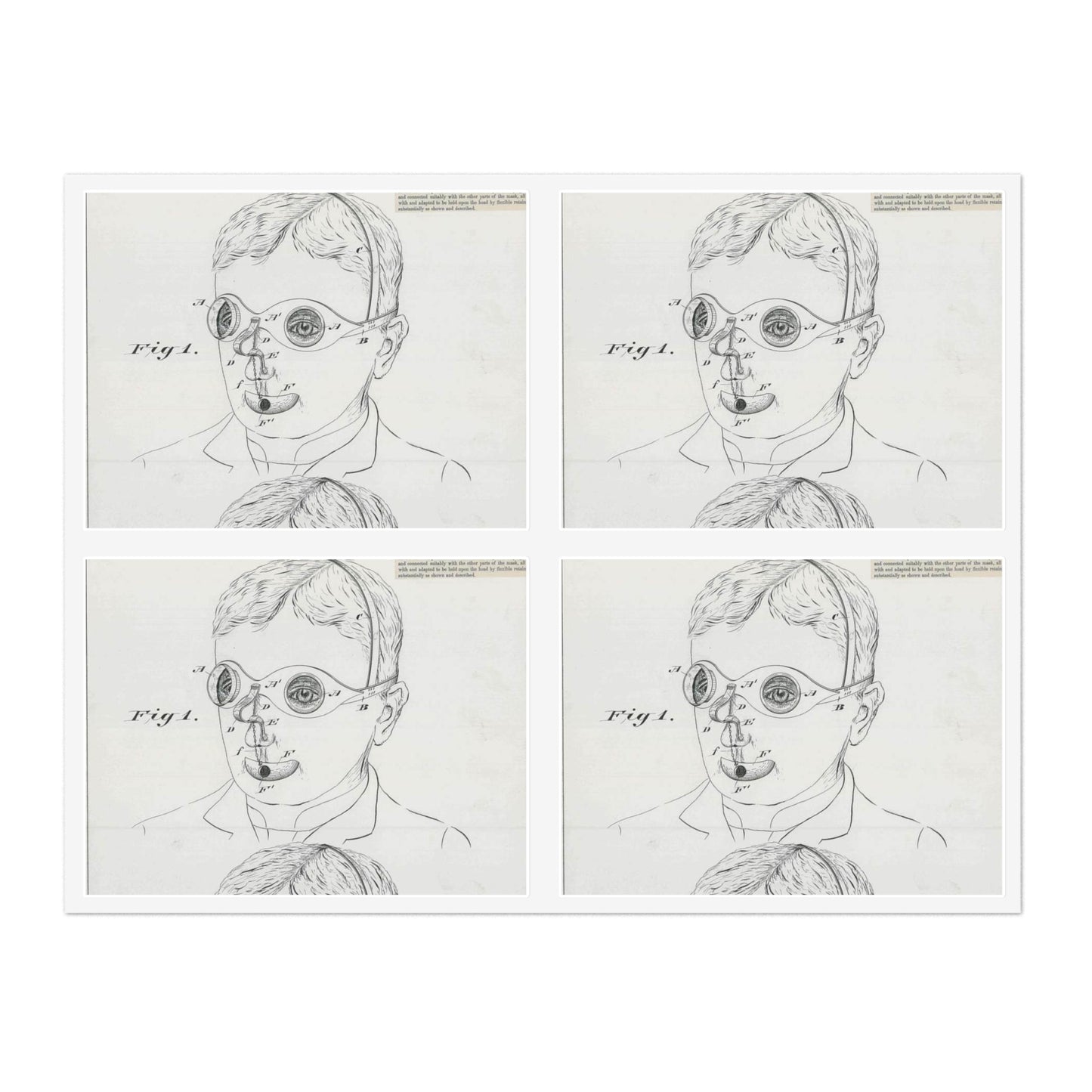 Patent drawing - for C. McIntosh's Fire Mask Public domain image Laminated UV Protective Vinyl Stickers