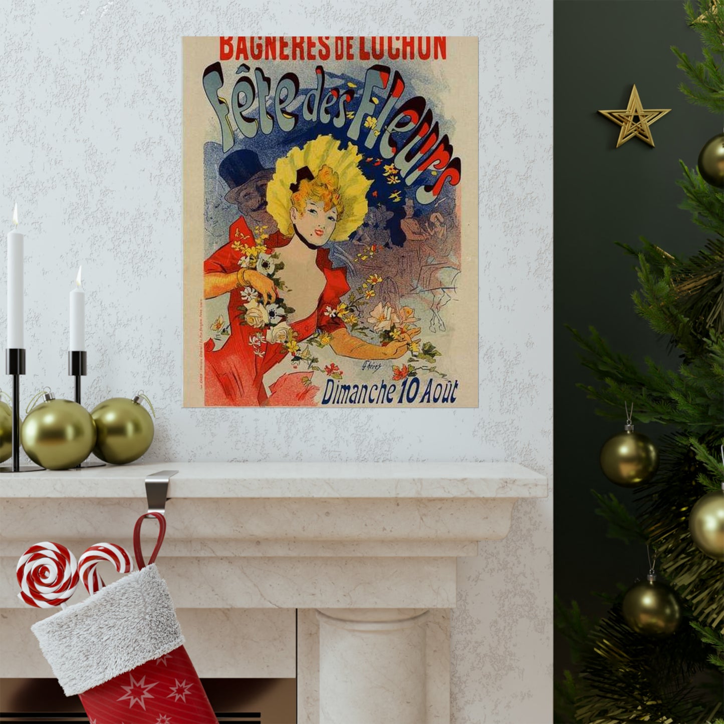 Affiche pour la "Fête des Fleurs de Bagnères-de-Luchon". High Quality Matte Wall Art Poster for Home, Office, Classroom