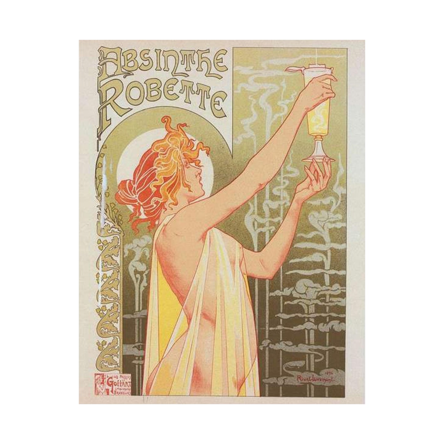 Affiche belge pour l' "Absinthe Robette". High Quality Matte Wall Art Poster for Home, Office, Classroom